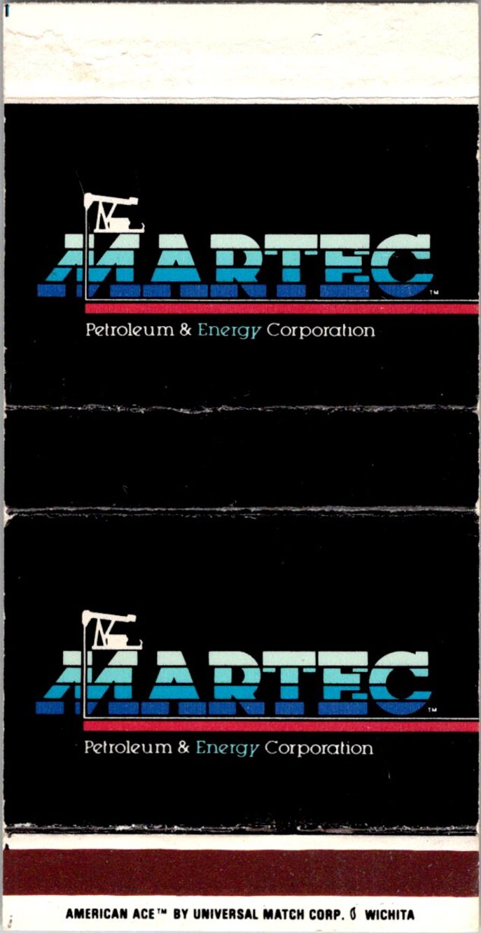 Martec Petroleum & Energy Corporation Vintage Matchbook Matchbox SMM21-3